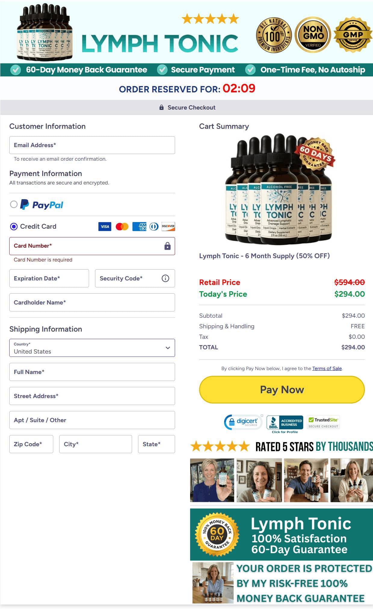 1 Day Lymph Tonic  Jar Offer